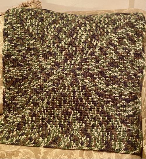 Crochet Camouflage Baby Blanket 