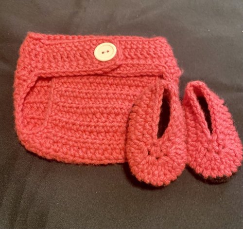 Cochet Baby Diaper Cover, and Booties.
